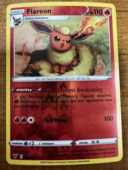 Flareon 26/185 - Reverse Holo Rare Vivid Voltage - NM/MINT- Pokemon TCG - Image 1
