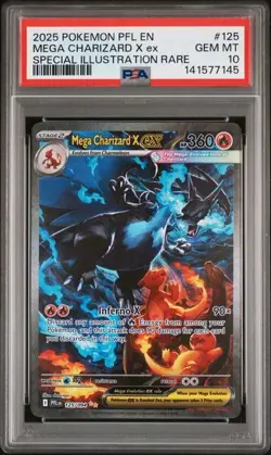 2025 Pokemon Phantasmal Flames Mega Charizard X ex #125 SIR PSA 10 - Image 1