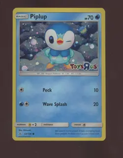 Piplup Stamped Pokemon TCG 32/156 Sun & Moon Toys R Us Promo Near Mint w/ Swirl - Image 1