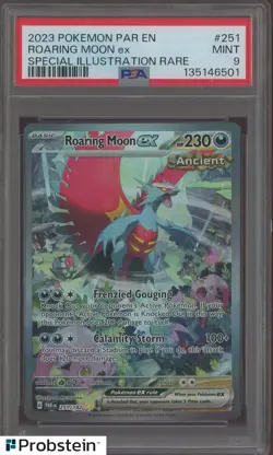 2023 Pokemon PAR EN Special Illustration Rare #251 Roaring Moon ex PSA 9 - Image 1