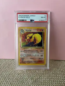 FLAREON 1999 Pokemon Jungle Holo #3 - PSA 8 NM-MT NEW CERT - Image 1