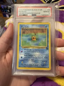 2000 POKEMON PROMO BLACK STAR POKEMON LEAGUE #20 PSYDUCK PSA 10 New Cert - Image 1