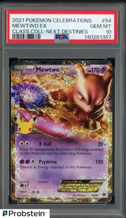 2021 Pokemon Celebrations Classic Next Destinies #54 Mewtwo Ex PSA 10 GEM MINT - Image 1