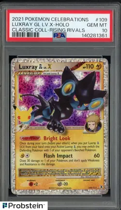 2021 Pokemon Celebrations Rising Rivals #109 Luxray GL LV X Holo PSA 10 - Image 1