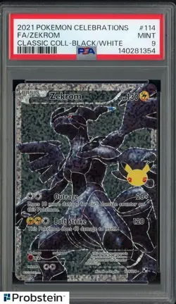 2021 Pokemon Celebrations Classic Coll Black & White #114 FA Zekrom PSA 9 MINT - Image 1