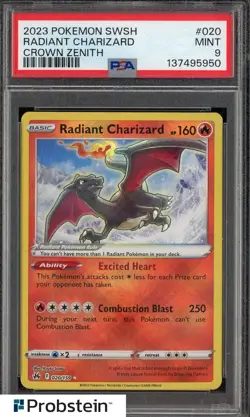2023 Pokemon SWSH Crown Zenith #020 Radiant Charizard PSA 9 MINT - Image 1