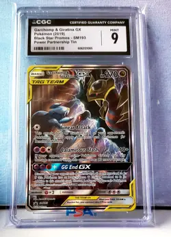 2019 POKEMON SM BLACK STAR PROMO #SM193 FULL ART/GARCHOMP & GIRATINA GX CGC 9 - Image 1