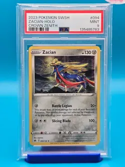 PSA 9 - 2023 POKEMON SWORD AND SHIELD CROWN ZENITH 094 ZACIAN-HOLO - Image 1
