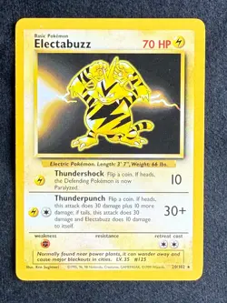 Pokemon TCG - Electabuzz 20/102 - Rare Unlimited Base Set Unlimited NM - Image 2