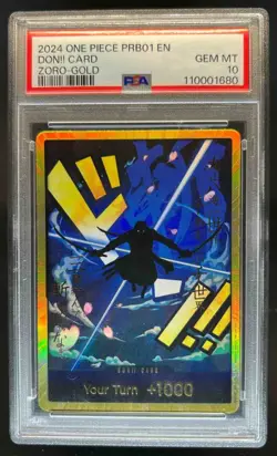 2024 One Piece The Best Zoro Gold Don Card PSA 10 - Image 1