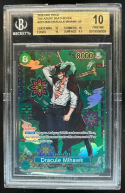2026 One Piece Azure Seas Seven Dracule Mihawk Special Alt Art #OP12-030 BGS 10 - Image 1