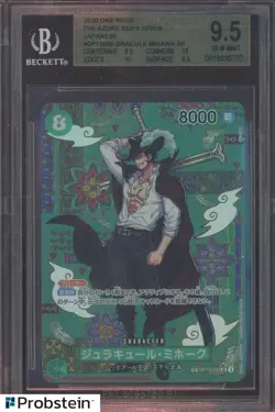 2025 One Piece The Azure Sea's Seven JPN OP12030 Dracule Mihawk SP BGS 9.5 - Image 1