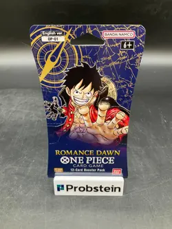 LOT OF (3) ONE PIECE ENGLISH TCG ROMANCE DAWN OP-01 SLEEVED BOOSTER PACK - Image 2