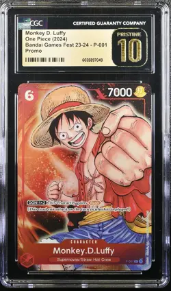 One Piece Monkey.D.Luffy Bandai Games Fest 23-24 P-001 CGC 10 Pristine - Image 1