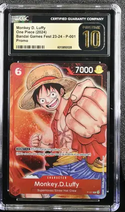 One Piece Monkey.D.Luffy Bandai Games Fest 23-24 P-001 CGC 10 Pristine - Image 1