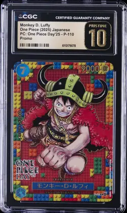 2025 ONE PIECE JPN PC: ONE PIECE DAY '25 PROMO MONKEY D LUFFY CGC 10 PRISTINE - Image 1