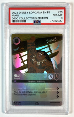 2023 Disney Lorcana Maui D100 Collectors Edition PSA 8 - Image 1