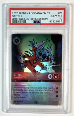 2023 Disney Lorcana Stitch D100 Collectors Edition PSA 10 - Image 1