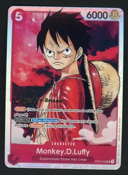 Monkey D Luffy ST01-012 English Super Pre-Release - One Piece Card - Image 1