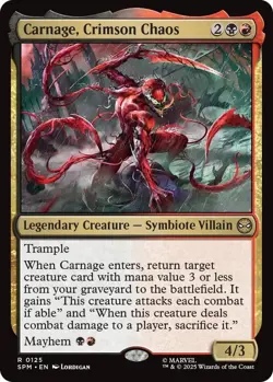 x1 Carnage, Crimson Chaos R MTG Marvel's Spider-Man M/NM, English - Image 1