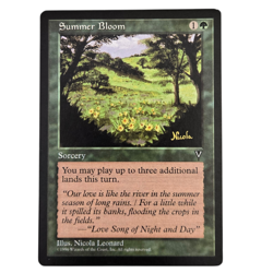 MTG Summer Bloom Visions VIS Uncommon Green Sorcery Play 3 Extra Lands Magic LP - Image 1