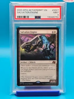 PSA 9 - 2025 MAGIC THE GATHERING AETHERDRIFT 27 SALVATION ENGINE - Image 1