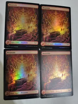 MTG 4X FOIL DUSKMOURN MOUNTAIN LANDS ART SET EX-MINT FREE SHIPPING!!! - Image 1
