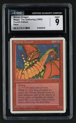 ***CGC 9 Shivan Dragon*** MTG 4th Edition Magic Kid Icarus - Image 1