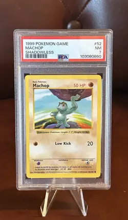 1999 Pokemon - Machop 052/102 Base Set (Shadowless) Vintage - Image 1