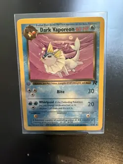 Pokemon TCG Dark Vaporeon 45/82 1st Edition Vintage 2000 Team Rocket WOTC NM - Image 1
