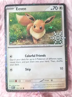 Pokemon Holiday Calendar 2025 Eevee 133/165 Festive Stamp Snowflake - Image 1