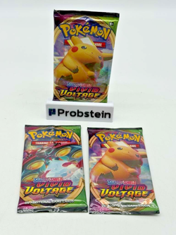 Lot of (3) Pokemon TCG Sword & Shield Vivid Voltage Booster Packs - Image 1