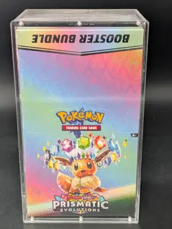 Pokemon SV8.5 Prismatic Evolutions Sealed Booster Bundle Display W/Acrylic Case - Image 1