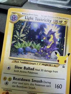 Pokemon TCG Celebrations Light Toxtricity SWSH137 Black Star Promo Holo SWIRL NM - Image 3