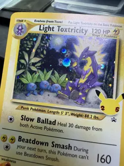 Pokemon TCG Celebrations Light Toxtricity SWSH137 Black Star Promo Holo SWIRL NM - Image 5