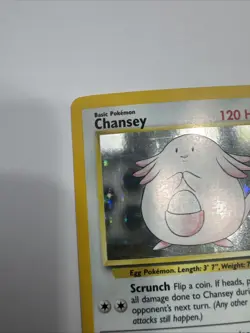Chansey Holo Rare Base Set 3/102 LP Excellent Condition Vintage Pokemon Card - Image 3