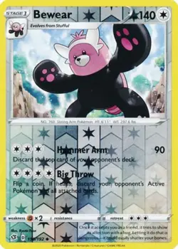 LP Pokemon Bewear - 150/192 - Uncommon - Reverse Holo Lightly Played Rebel Clash - Image 1