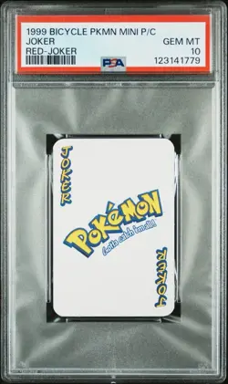 1999 BICYCLE POKEMON MINI PLAYING CARDS RED DECK JOKER PSA 10 - Image 1