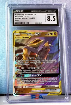 2019 Pokemon SM Unified Minds Garchomp Giratina Tag Team Holo #146/236 CGC 8.5 - Image 1