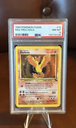 1999 Pokemon - Moltres 12/62 Fossil - HOLO RARE - Vintage - Image 1