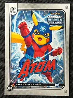 2025 Heros & Villains Flash Edition DC Pokemon Lazer Holo #188 Atom (Pikachu) - Image 1
