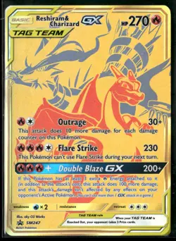 2021 Pokemon Sun & Moon Promo Reshiram & Charizard GX SM247 - Image 1
