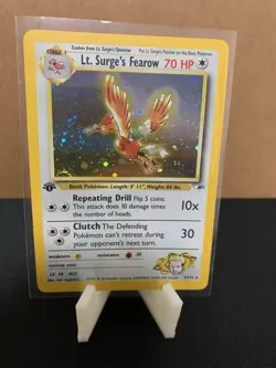 Pokemon Lt. Surge's Fearow 1st Edition Holo Rare Gym Heroes 70 HP #7/132 WOTC - Image 2