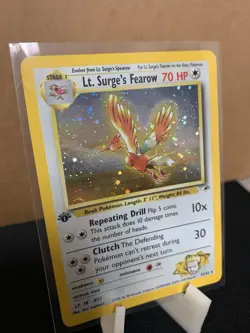 Pokemon Lt. Surge's Fearow 1st Edition Holo Rare Gym Heroes 70 HP #7/132 WOTC - Image 3