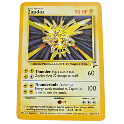 Pokemon Zapdos Base Set 2 BS2 20/130 Holo Rare Lightning Basic Thunderbolt LP - Image 1