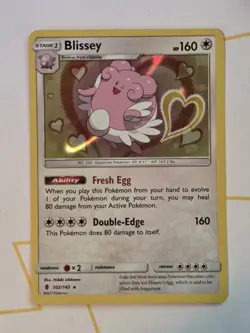 Blissey 102/145 Holo Rare SM - Guardians Rising Pokemon Card NM - Image 1