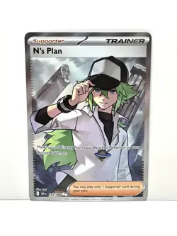 Pokemon TCG N’s Plan 163/086 Black Bolt Ultra Rare Full Art Trainer NM - Image 1