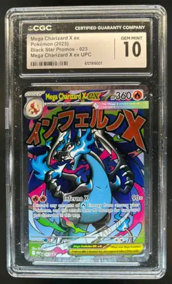 2025 Pokemon MEP Black Star Promos Mega Charizard X ex #023 CGC 10 - Image 1