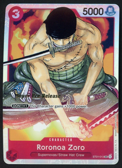 2022 One Piece ST01 Super Pre-Release #013 Roronoa Zoro - Image 1