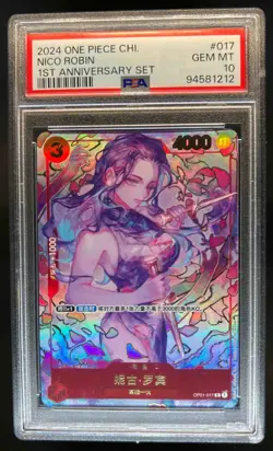 2024 One Piece Chinese 1st Anniversary Nico Robin #OP01-017 PSA 10 - Image 1